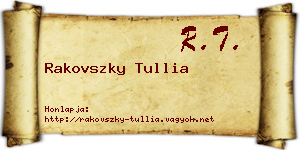 Rakovszky Tullia névjegykártya